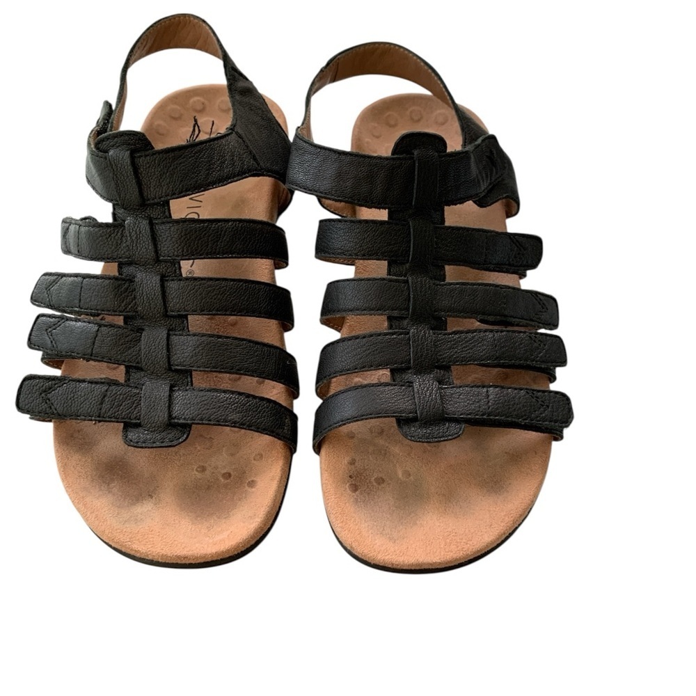 Vionic Black Leather Sandals